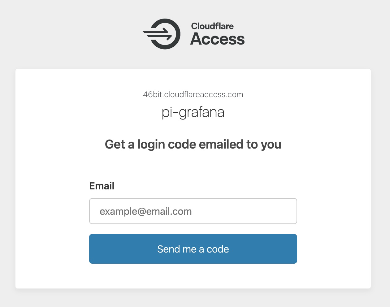 The login page that Cloudflare Teams provides